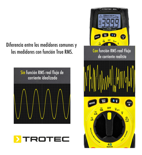 Multimetro Digital Bluetooth Be52 Trotec 12 Mediciones