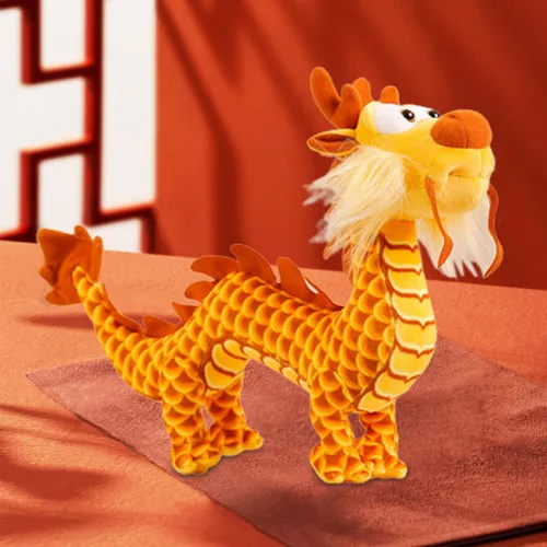 ( Muñeco De Dragón De Animales De Peluche Suave Amarillo