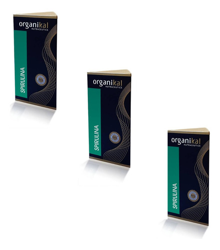 Pack 3 Spirulina Organikal Hgl Fatiga Mental Cansancio 60cap