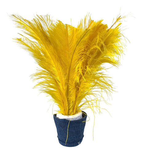Plumas De Avestruz Tipo Palito P/ Arranjos E Decorações 100g Cor Amarelo Canário