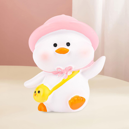 Bonita Estatua De De Dibujos Animados, Con Sombrero Rosa