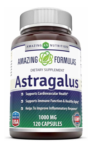 Astrágalo 1000mg (120 Cápsulas) Amazing Fórmulas Hecho En Eu