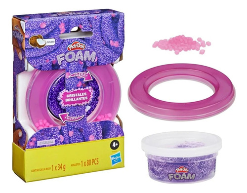 Play Doh Foam Cristales Brillantes 34g Hasbro Color Morado