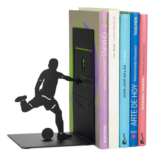 Sujeta Libros Goal Kick Negro Metal