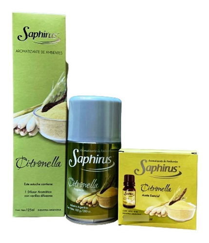 Aceite Esencial + Repuesto + Aromatizador Varillas -saphirus