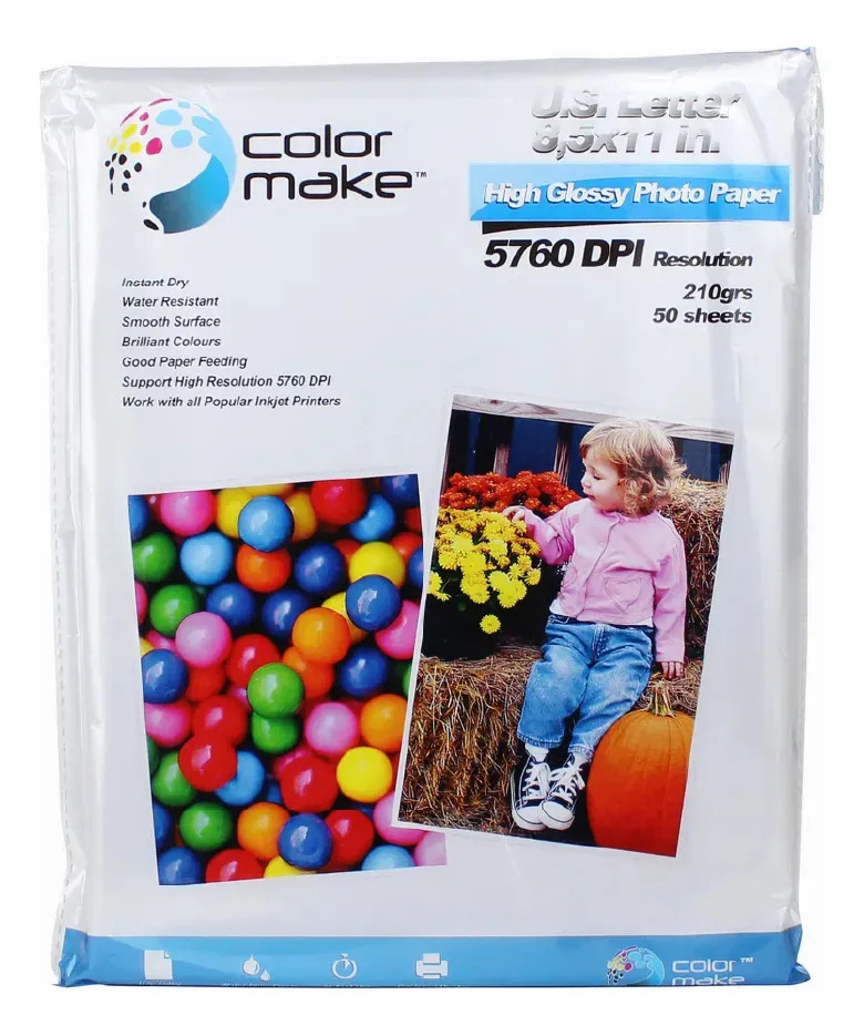 Color Make Carta Fotográfico De 50 Hojas De 210g Blanco