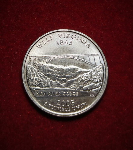 Moneda Cuarto De Dolar Estados Unidos West Virginia 2005 P