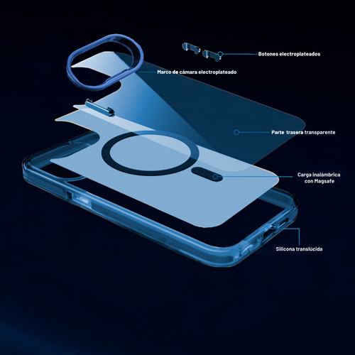Funda Case Deluxe Para iPhone 16e Compatible Con Magsafe Azul