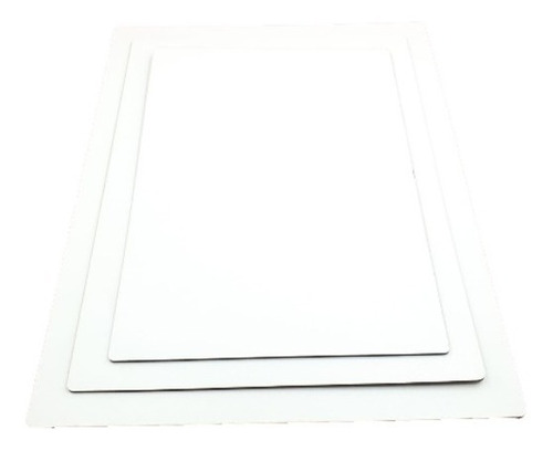 Kit 10 Cake Boards Retangular 30x25 Cm Mdf Branco 3mm