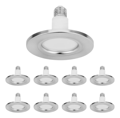 Pack 8 Lámparas Ajustables 12w, 3000k, Estévez, Color Níquel Níquel