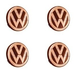 Emblema Llanta Vw Gol Ab9 Polo X4 Unidades Negra Y Cromada