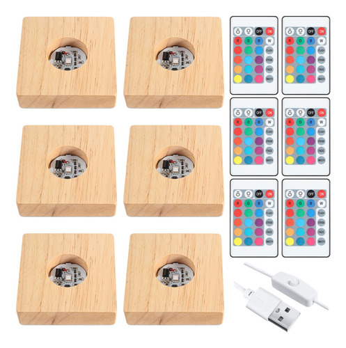 Base De Exhibicion Led Cuadrada De Madera Iluminada De Mader
