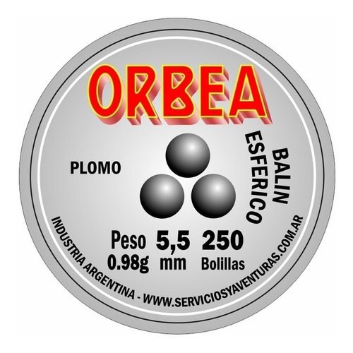 Balines Esfericos 5,5 Orbea X 250 De Plomo