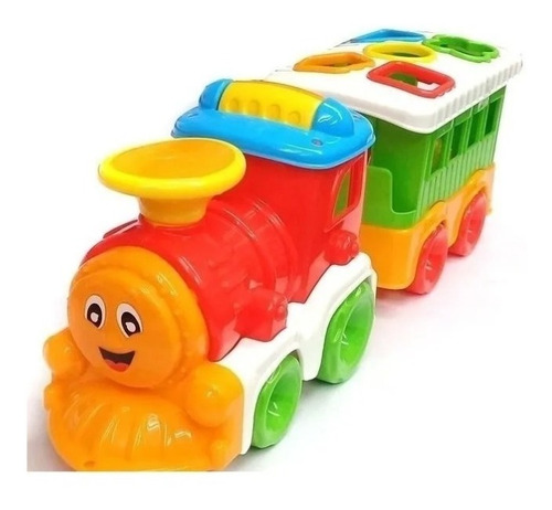 Imagen 1 de 10 de Juego De Tren Didáctico Con Vagón De Encastre Riva