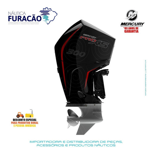 Motor De Popa Mercury 4 Tempos 300hp L V8 Dts Pro Xs
