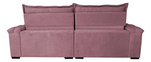 Sofá Retrátil 2,55m Cama Inbox Big Fresh. Com Softgel d40 Cor Rose