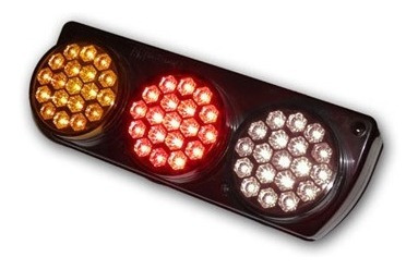 Faro Trasero Triple Ambar/rojo/cristal Led Ap-733 Led 12 V