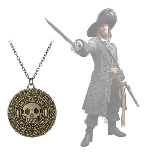 Collar Piratas Del Caribe - Jack Sparrow - Oro Azteca 