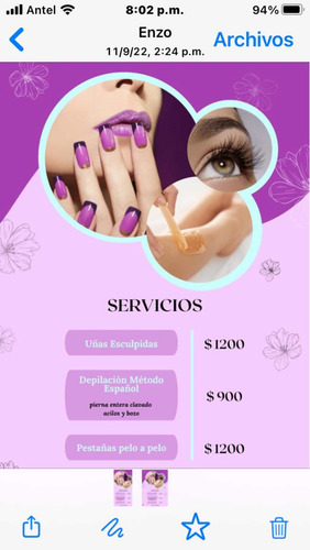 Imagen 1 de 1 de Uñas Esculpidas Pestañas Pelo A Pelo Depilación Método Esp