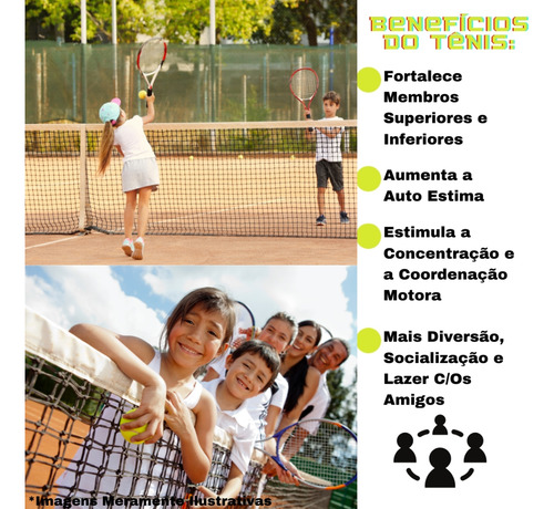 Kit Raquete De Tênis Infantil C/3 Bolas 1 Fit