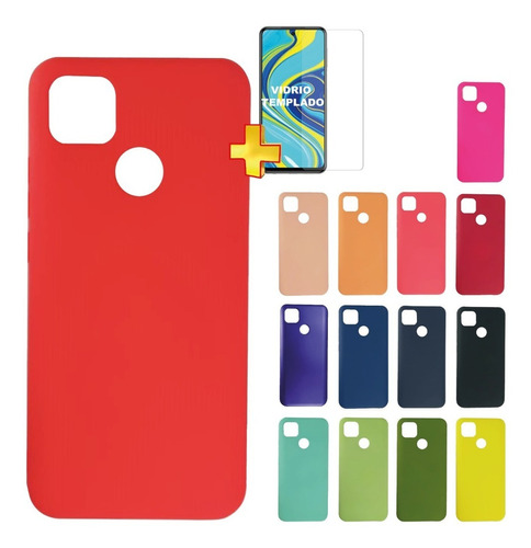 Xiaomi Redmi 9c Silicon Case Funda Protector  Mas Vidrio