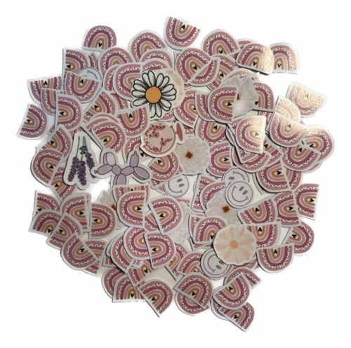 Pack De 140 Tiernos Mini Stickers De 1 Cm Tonos Rosa