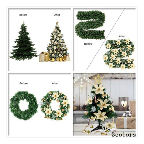 Flores De Navidad Flor Artificial Árbol Decoración Ornamento