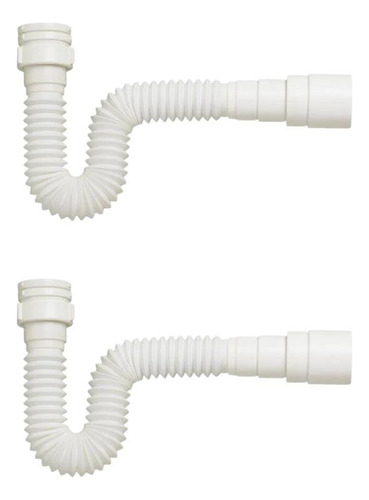 Kit 2 Sifões Flexíveis Pvc Branco Pias Cubas 66cm Tigre