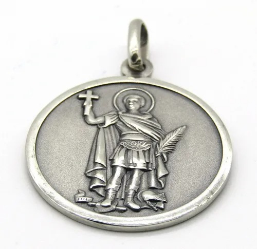Medalla San Expedito Padre Pío Maciza Plata 925 Kendra Joyas