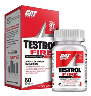 Testrol Fire Gat Sport 60 Cápsulas Termogénico Sabor Sin Sabor