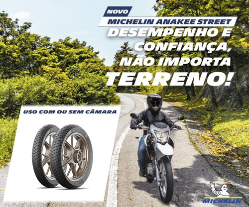Pneu 100/90-18 Michelin Anakee Street Factor150 Sem Câmara