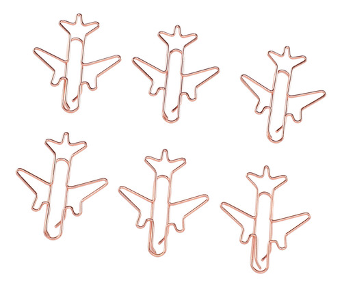 Lindos Sujetapapeles Con Forma De Avión, 80 Unidades, Oro Ro