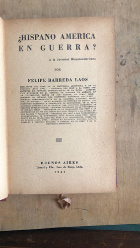 ¿hispano America En Guerra? - Barreda Laos, Felipe