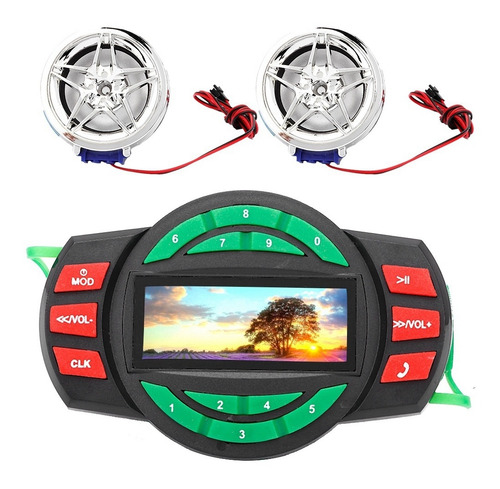 Cargador De Mp3, Reproductor De Moto Lcd Impermeable, Radio