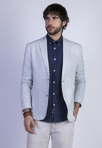 Blazer Lino Striped Azul Ferouch Ss24