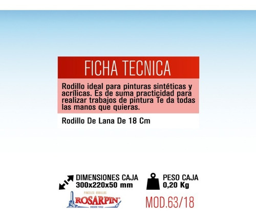 Imagen 2 de 5 de Rodillo De Lana 18 Cm Rosarpin