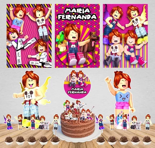 Kit Display De Mesa Festa Infantil Roblox Feminino