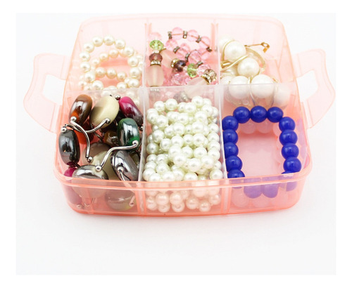 2x Caja De Almacenamiento De 3 Capas Joyas Nail Art Craft