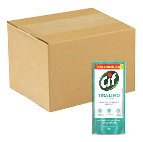 Desinfetante Uso Geral Cif Tira Limo 450ml - Refil - Kit 10