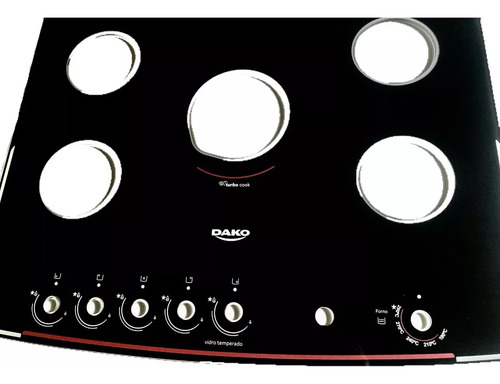 Vidro Supreme Glass Fogao Dako Mesa Original 5 Bocas