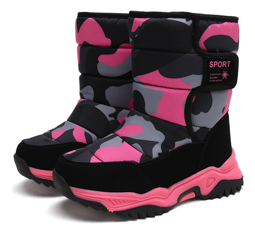 Botas De Nieve De Camuflaje Impermeables Cálidas Para Invier