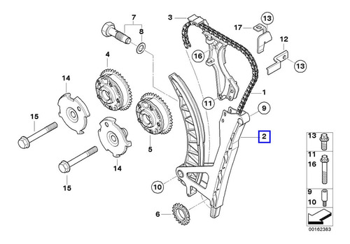 Guia Riel Cadena Bmw 320 2004-2007, X3 2008-2011 Premium
