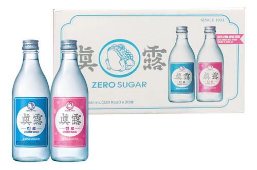 Soju Jinro Zero Sugar Bebida Coreana 360ml - 2 Botellas