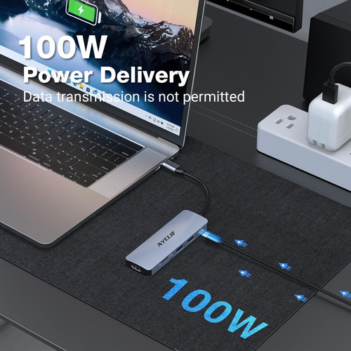 Hub Usb C 6 En 1, Adaptador Usb C Para Doble Monitor, Estaci