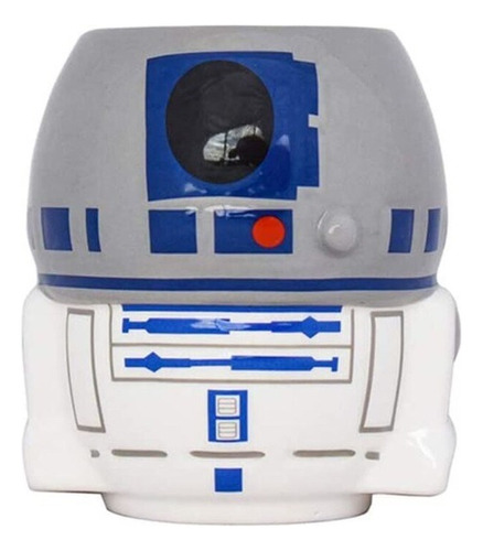 Taza Ambient21 Fun Kids 1555-3153 Con Diseño Star Wars B2d2 R2d2 Color Gris Capacidad 400ml