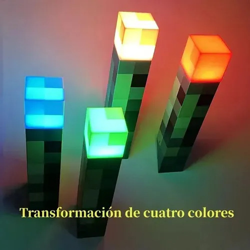 Lámpara Antorcha Minecraft Brownstone Luz Nocturna Led De S