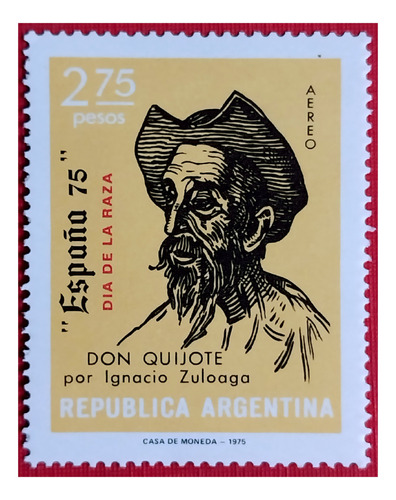 1975 Argentina, Sello Aéreo Día De La Raza Gj 1688. Mint