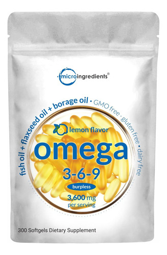 Omega 3 6 9 3600mg De Noruega + Linaza Aceite Onaga 300 Cap