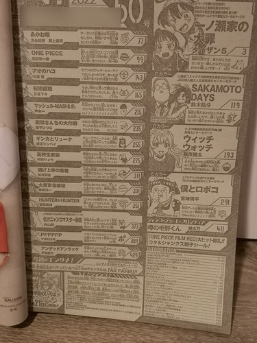 Revista Weekly Shonen Jump Nº50 Noviembre 2022
