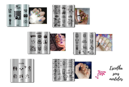 Imagem 7 de 8 de Placas E Carimbos De Unhas Apipila L33 Grátis Finalizador